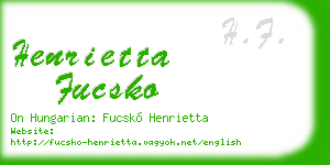 henrietta fucsko business card